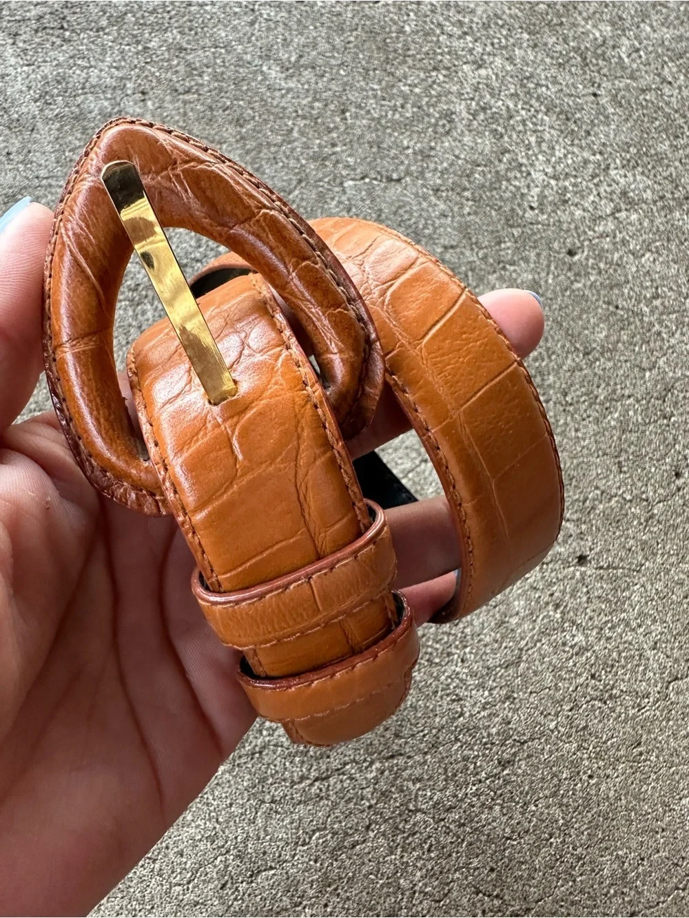 Liz Claiborne Brown Crocodile Leather Belt